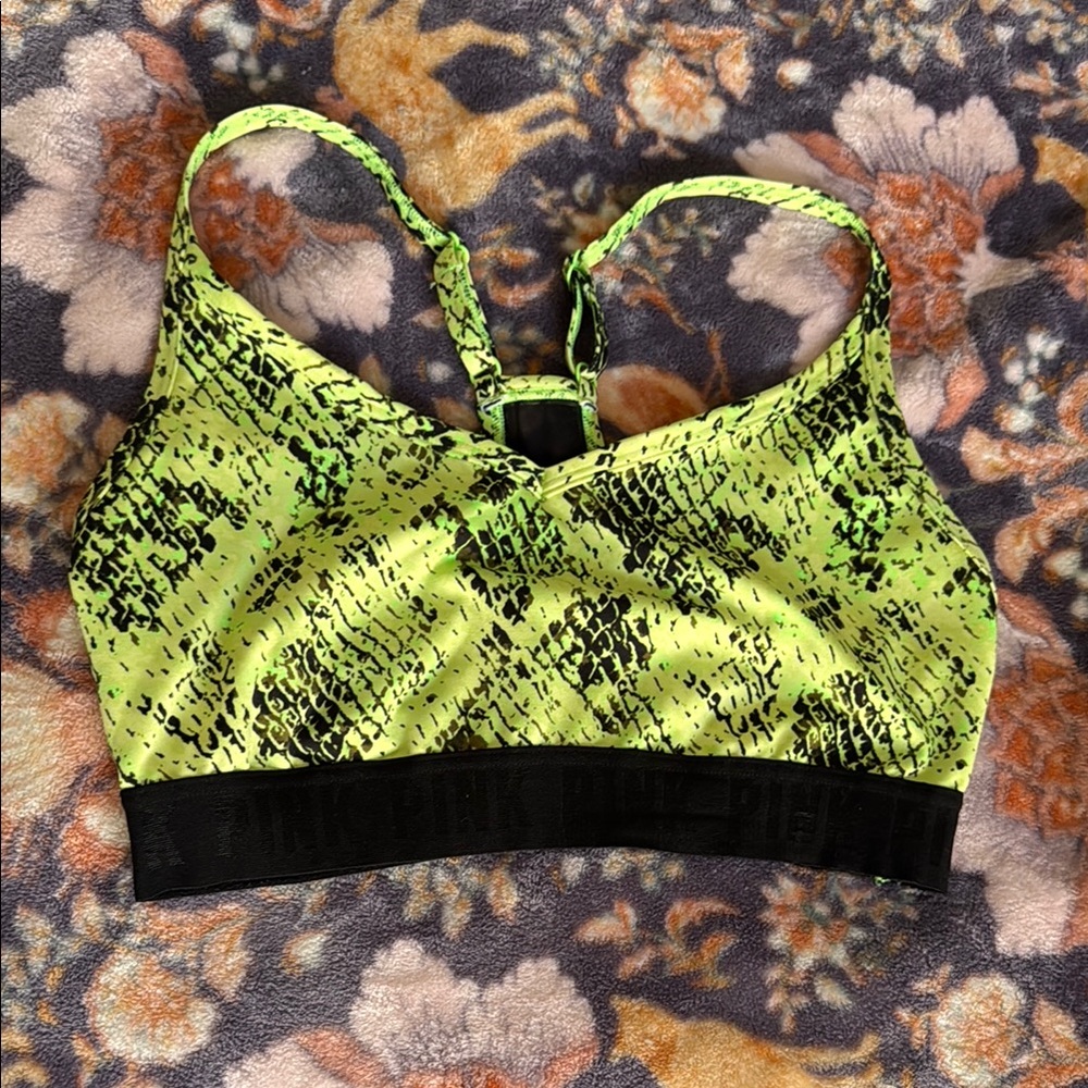 Victoria's Secret Green and Black Reptile Print Top